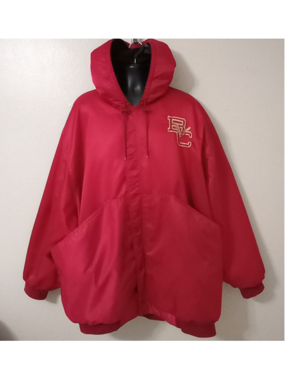 Vintage 90s Starter Boston College Eagles Men's XXXL Hooded Puffer Jacket USA